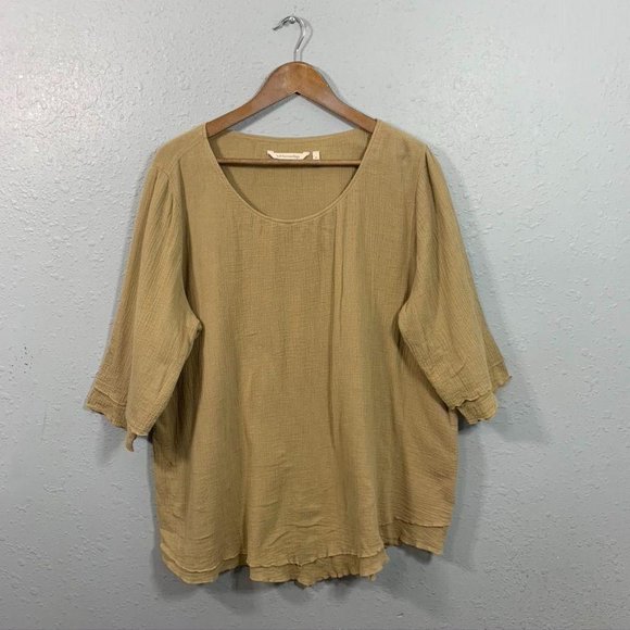 Soft Surroundings Tops - Soft Surroundings Gauzy Short Sleeve Top Size XL